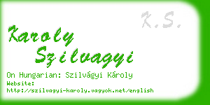 karoly szilvagyi business card